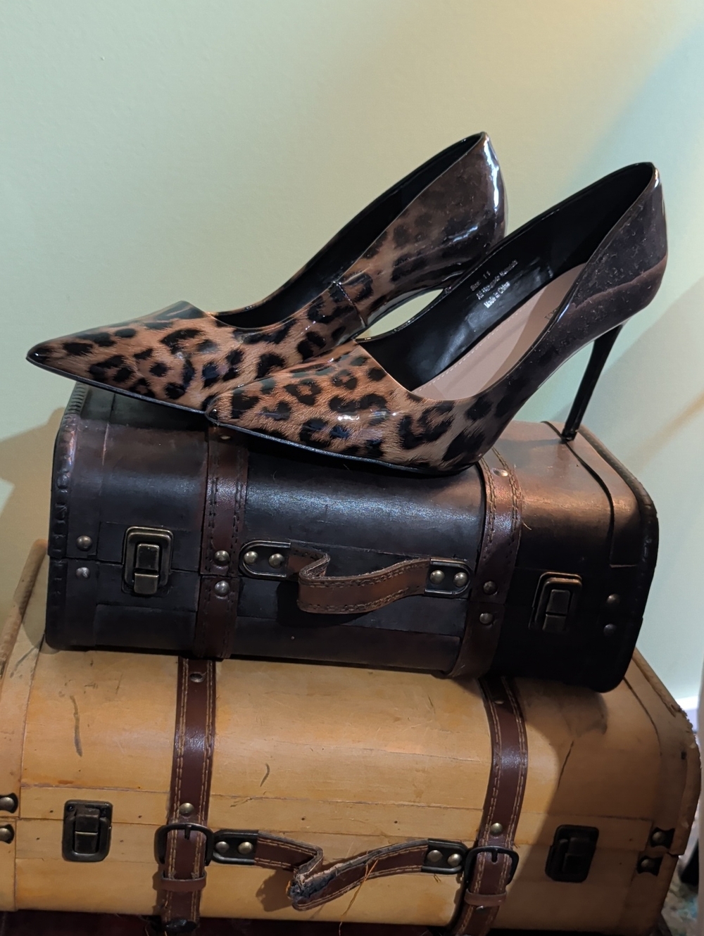 Leopard Print Pointed-Toe Stiletto Pumps